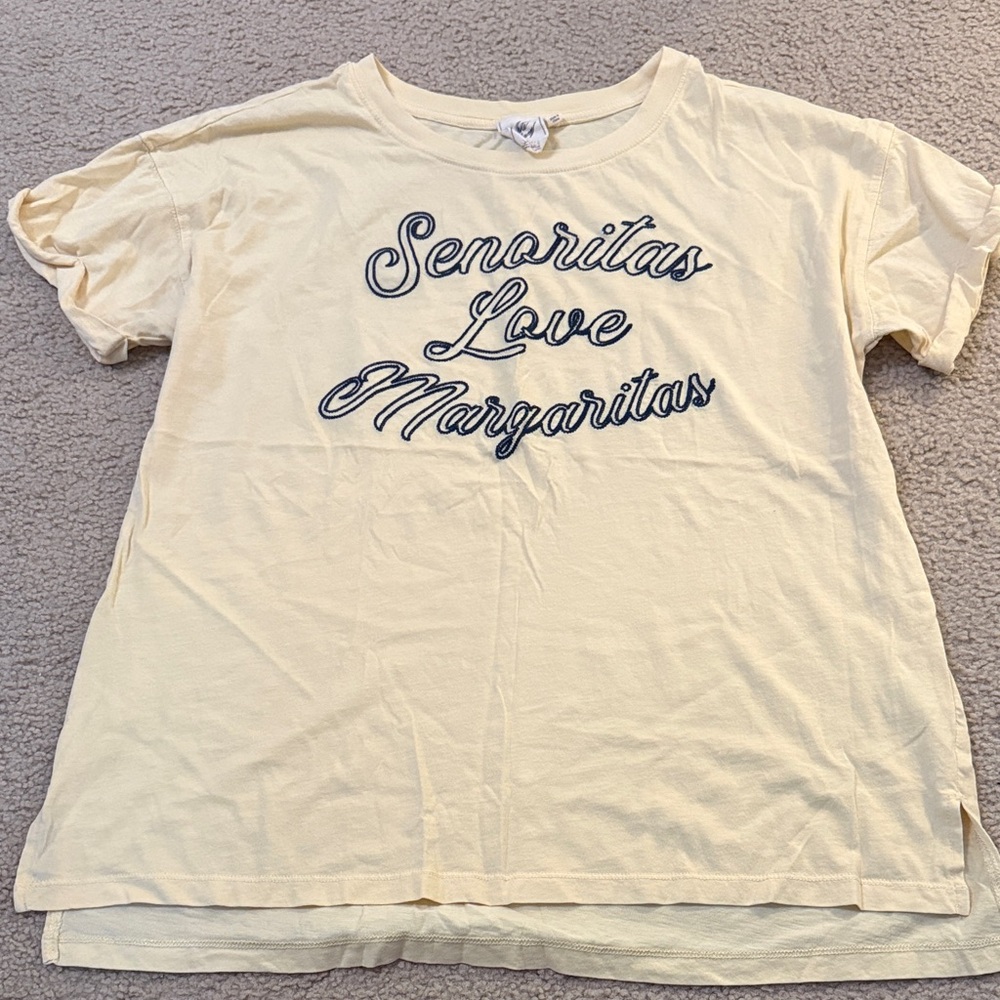 White Crow Cream Kids Tee with Blue Script